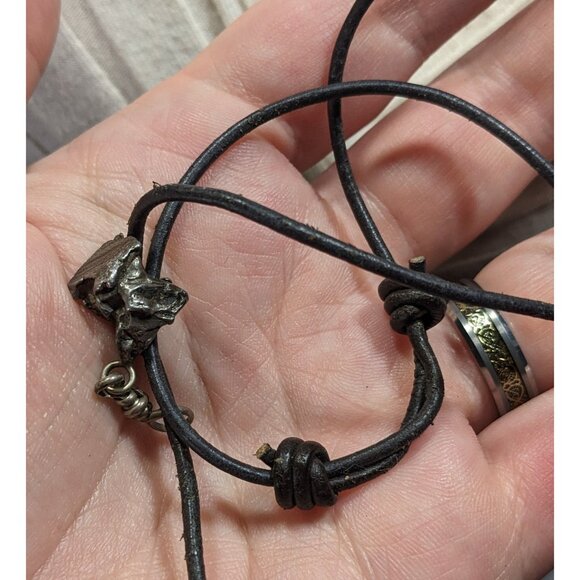 Unique Abstract Meteorite Chip Pendant Necklace - Picture 5 of 5